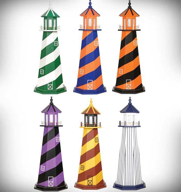 Wooden Lighthouse Sports Team Custom Colors